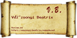 Vázsonyi Beatrix névjegykártya