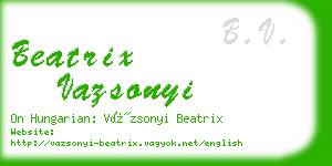 beatrix vazsonyi business card